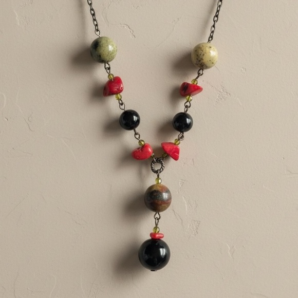 Emily Ray Jewelry - Emily Ray Sterling Silver Artisan Beaded Y Necklace 925 Gemstone Crystal Lariat